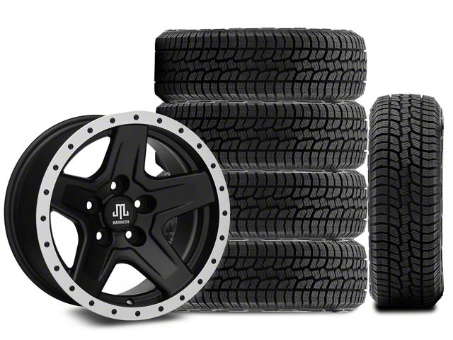 15x8 Mammoth Boulder Beadlock Style Wheel & 31in West Lake All-Terrain SL369 Tire Package; Set of 5 (97-06 Jeep Wrangler TJ)