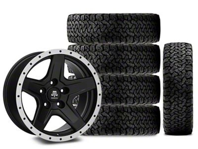 17x9 Mammoth Boulder Beadlock Style Wheel & 33in BF Goodrich All-Terrain T/A KO Tire Package; Set of 5 (18-24 Jeep Wrangler JL)