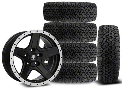 17x9 Mammoth Boulder Beadlock Style Wheel & 34in BF Goodrich All-Terrain T/A KO Tire Package; Set of 5 (18-24 Jeep Wrangler JL)