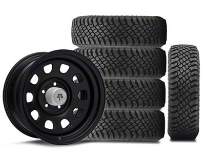 17x9 Mammoth D Window Wheel & 35in Atturo All-Terrain Trail Blade X/T Tire Package; Set of 5 (07-18 Jeep Wrangler JK)