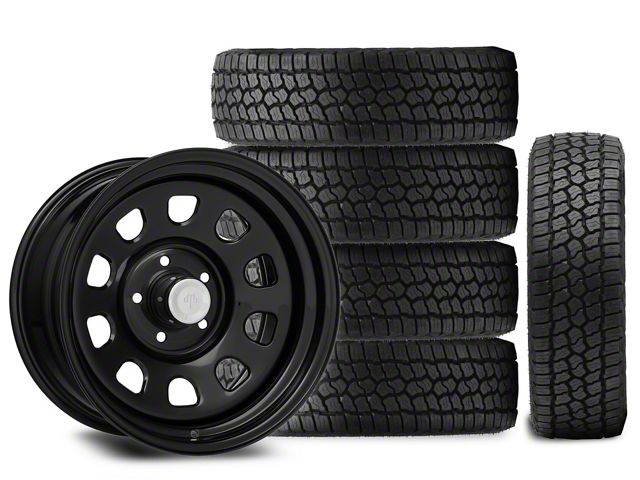 17x9 Mammoth D Window Wheel & 33in Milestar All-Terrain Patagonia AT/R Tire Package; Set of 5 (18-24 Jeep Wrangler JL)