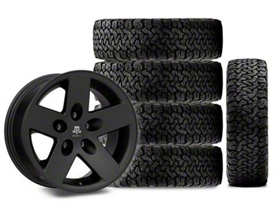 17x9 Mammoth Moab Wheel & 33in BF Goodrich All-Terrain T/A KO Tire Package; Set of 5 (07-18 Jeep Wrangler JK)