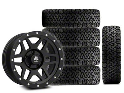 17x9 Mammoth 6 Beadlock Wheel & 33in BF Goodrich All-Terrain T/A KO Tire Package; Set of 5 (07-18 Jeep Wrangler JK)