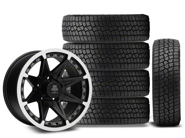 16x8 Mammoth Type 88 Wheel & 33in Milestar All-Terrain Patagonia AT/R Tire Package; Set of 5 (07-18 Jeep Wrangler JK)