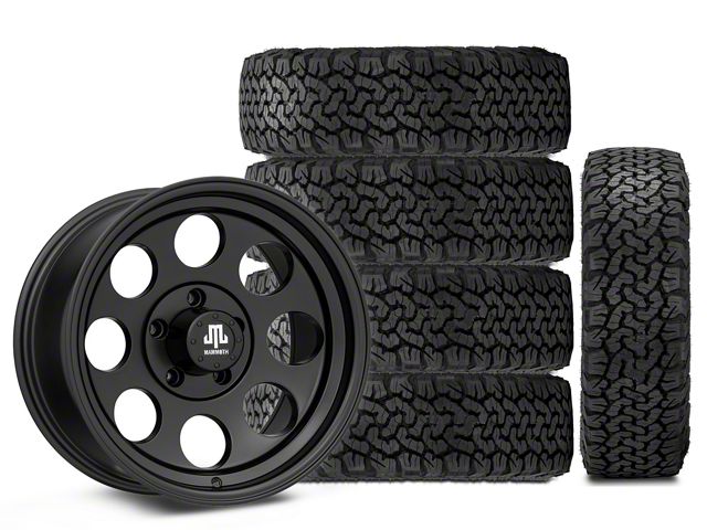 17x9 Mammoth 8 Aluminum Wheel & 33in BF Goodrich All-Terrain T/A KO Tire Package; Set of 5 (07-18 Jeep Wrangler JK)