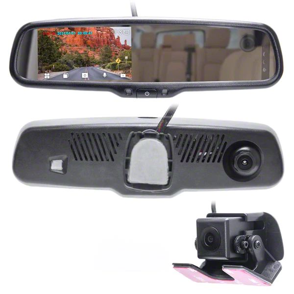 Master Tailgaters Jeep Gladiator 4-Inch LCD Rear View Mirror with Dash ...