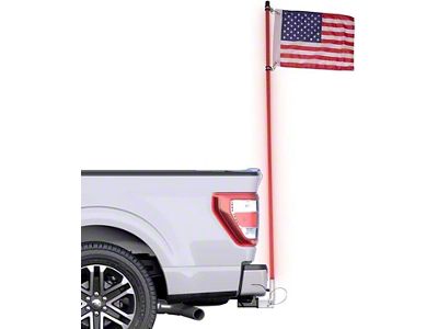 Master Tailgaters 5-Foot LED Flag Pole with Hitch Mount (Universal; Some Adaptation May Be Required)