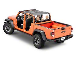 MasterTop Mesh Bimini Top Plus with Integrated Red Grab Handles; Black (20-23 Jeep Gladiator JT)