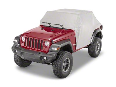 MasterTop Five Layer Weatherproof Full Door Cab Cover for Soft Top Folded Down; Gray (18-24 Jeep Wrangler JL 2-Door)