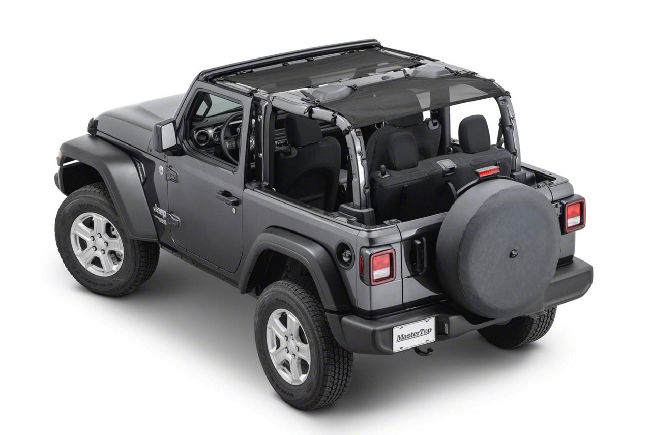 MasterTop Jeep Wrangler ShadeMaker Freedom Mesh Bimini Top Plus; Black ...