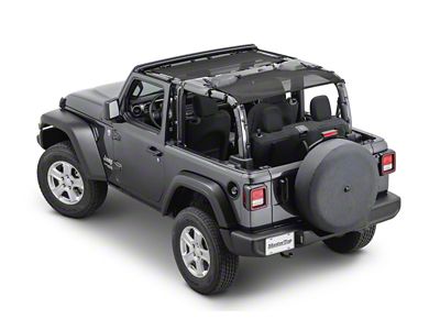 MasterTop ShadeMaker Freedom Mesh Bimini Top Plus; Black (18-23 Jeep Wrangler JL 2-Door)