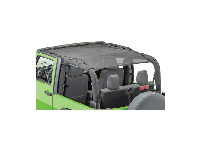 MasterTop ShadeMaker Freedom Mesh Bimini Top Plus; Black (07-18 Jeep Wrangler JK 4-Door)