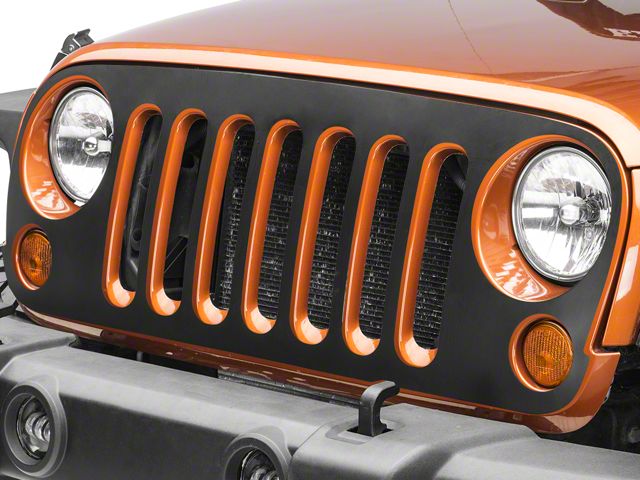 SEC10 Grille Decal; Matte Black (07-18 Jeep Wrangler JK)