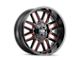 Mayhem Wheels Cogent Gloss Black Milled with Prism Red 6-Lug Wheel; 18x9; 0mm Offset (04-15 Titan)