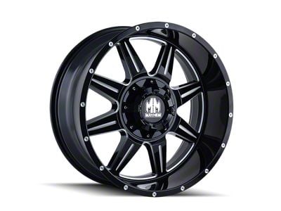 Mayhem Wheels Monstir Gloss Black Milled 6-Lug Wheel; 22x10; -19mm Offset (04-15 Titan)