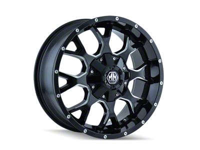 Mayhem Wheels Warrior Gloss Black Milled 6-Lug Wheel; 18x9; 18mm Offset (04-15 Titan)