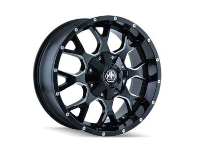 Mayhem Wheels Warrior Gloss Black Milled 6-Lug Wheel; 22x12; -44mm Offset (04-15 Titan)