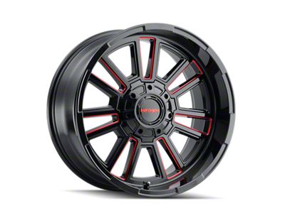 Mayhem Wheels Apollo Gloss Black Milled with Prism Red 6-Lug Wheel; 20x9; 0mm Offset (21-24 Bronco, Excluding Raptor)