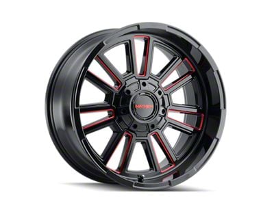 Mayhem Wheels Apollo Gloss Black Milled with Prism Red 6-Lug Wheel; 20x9; 18mm Offset (21-24 Bronco, Excluding Raptor)