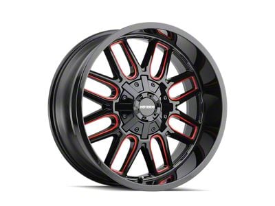 Mayhem Wheels Cogent Gloss Black Milled with Prism Red 6-Lug Wheel; 20x10; -19mm Offset (21-24 Bronco, Excluding Raptor)