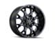 Mayhem Wheels Warrior Gloss Black Milled with Prism Blue 6-Lug Wheel; 18x9; -12mm Offset (21-24 Bronco, Excluding Raptor)