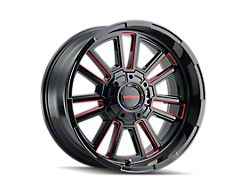 Mayhem Wheels Apollo Gloss Black Milled with Prism Red Wheel; 20x10; -19mm Offset (22-24 Jeep Grand Cherokee WL)