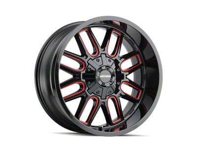 Mayhem Wheels Cogent Gloss Black Milled with Prism Red Wheel; 20x10; -19mm Offset (99-04 Jeep Grand Cherokee WJ)