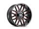 Mayhem Wheels Cogent Gloss Black Milled with Prism Red Wheel; 18x9; 0mm Offset (05-10 Jeep Grand Cherokee WK)