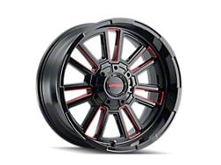 Mayhem Wheels Apollo Gloss Black Milled with Prism Red Wheel; 20x9; 0mm Offset (11-21 Jeep Grand Cherokee WK2)