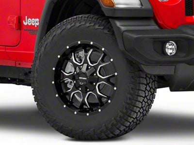 Mayhem Wheels Warrior Gloss Black Milled Wheel; 17x7.5; 30mm Offset (18-25 Jeep Wrangler JL)