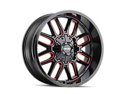 Mayhem Wheels Cogent Gloss Black Milled with Prism Red 6-Lug Wheel; 22x10; -19mm Offset (17-24 Titan)