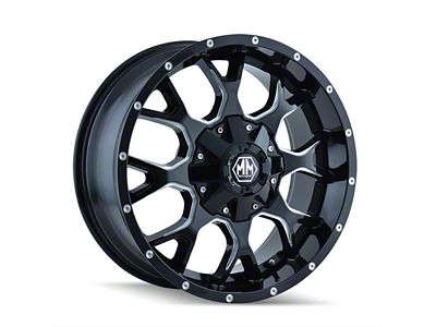 Mayhem Wheels Warrior Black Milled 6-Lug Wheel; 18x9; -12mm Offset (04-15 Titan)