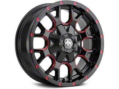 Mayhem Wheels Warrior Black with Prism Red 6-Lug Wheel; 20x9; 0mm Offset (04-15 Titan)