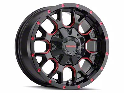 Mayhem Wheels Warrior Black with Prism Red 6-Lug Wheel; 20x9; 18mm Offset (04-15 Titan)