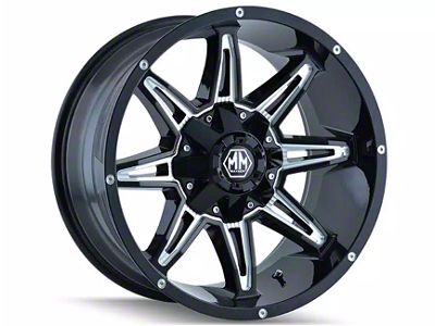 Mayhem Wheels Rampage Gloss Black Milled 6-Lug Wheel; 17x9; 13mm Offset (10-24 4Runner)