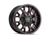 Mayhem Wheels Warrior Black with Prism Red 6-Lug Wheel; 20x9; 18mm Offset (05-15 Tacoma)