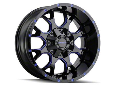 Mayhem Wheels Warrior Black with Prism Blue 6-Lug Wheel; 20x9; 0mm Offset (2024 Tacoma)