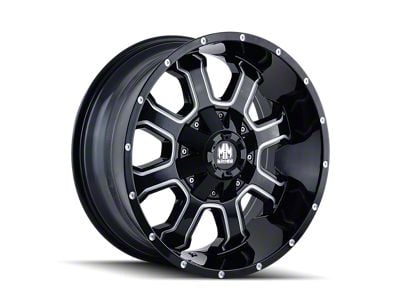 Mayhem Wheels Fierce Gloss Black Milled 6-Lug Wheel; 17x9; 18mm Offset (03-09 4Runner)