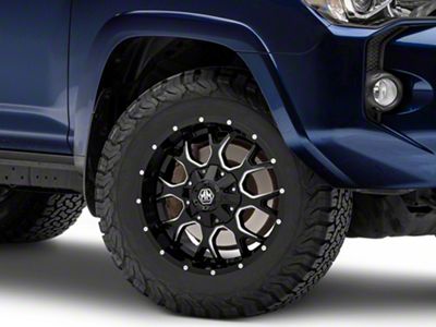 Mayhem Wheels Warrior Black Milled 6-Lug Wheel; 18x9; 18mm Offset (10-24 4Runner)