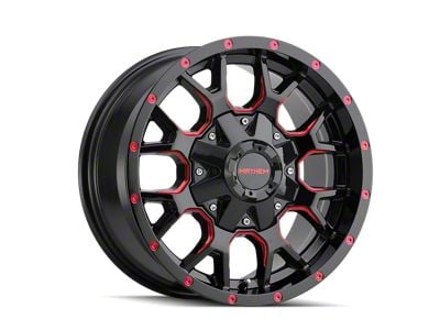 Mayhem Wheels Warrior Black with Prism Red 6-Lug Wheel; 20x9; 0mm Offset (10-24 4Runner)