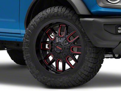 Mayhem Wheels Cogent Black with Prism Red 6-Lug Wheel; 20x9; 0mm Offset (21-24 Bronco, Excluding Raptor)