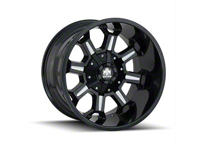 Mayhem Wheels Combat Gloss Black Milled 6-Lug Wheel; 17x9; -12mm Offset (22-24 Bronco Raptor)