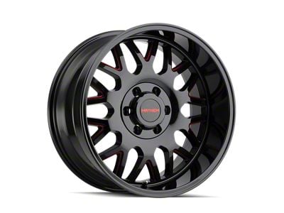 Mayhem Wheels Tripwire Gloss Black Milled with Prism Red 6-Lug Wheel; 20x9; 0mm Offset (22-24 Bronco Raptor)