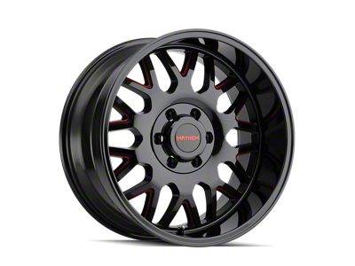 Mayhem Wheels Tripwire Gloss Black Milled with Prism Red 6-Lug Wheel; 20x9; 18mm Offset (21-24 Bronco, Excluding Raptor)