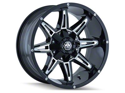 Mayhem Wheels Rampage Black Milled Wheel; 17x9; -12mm Offset (20-24 Jeep Gladiator JT)