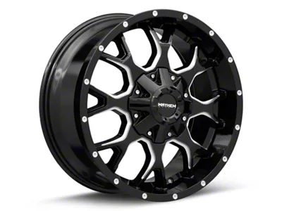 Mayhem Wheels Warrior Gloss Black Milled Wheel; 20x9; 18mm Offset (76-86 Jeep CJ7)