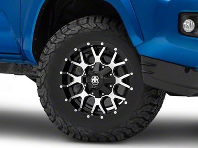 Mayhem Wheels Warrior Black Machined 6-Lug Wheel; 17x9; 18mm Offset (16-23 Tacoma)