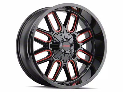 Mayhem Wheels Cogent Black with Prism Red 6-Lug Wheel; 20x9; 18mm Offset (17-24 Titan)