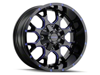 Mayhem Wheels Warrior Black with Prism Blue 6-Lug Wheel; 20x9; 0mm Offset (17-24 Titan)