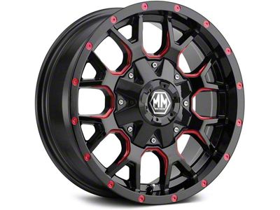 Mayhem Wheels Warrior Black with Prism Red 6-Lug Wheel; 20x9; 0mm Offset (17-24 Titan)